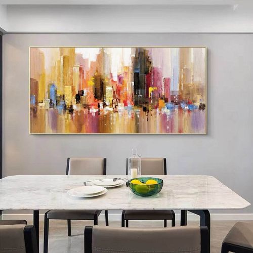 Hand Painted Urban Architecture Landscape Abstract Oil Painting Canvas Nordic Poster Wall Art Picture Living Room Home Decor Hand Painted Urban Architecture Landscape Abstract Oil Painting Canvas Nordic Poster Wall Art Picture Living Room Home Decor