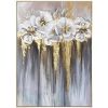 Foil golden flowers hand painted oil painting on canvas abstract large painting wall picture for home office decor